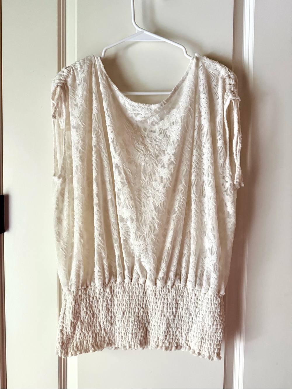 Deletta Cream Lace Pullover Top